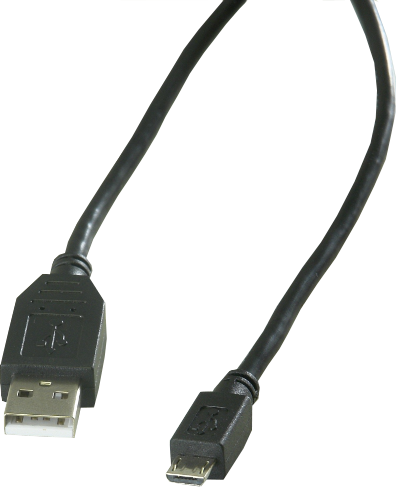 USB 2.0 Kabel, A an Micro B, schwarz, 1,8m